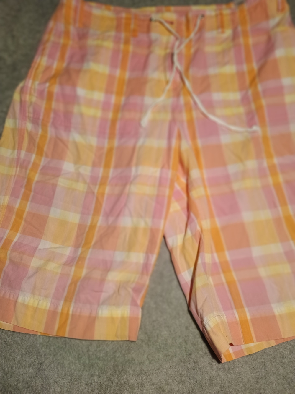 Jones Wear Pink, Yellow & Orange Plaid Women’s Shorts